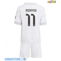 Camisa de time de futebol Real Madrid Rodrygo Goes #11 Replicas 1º Equipamento Infantil 2025-26 Manga Curta (+ Calças curtas)
